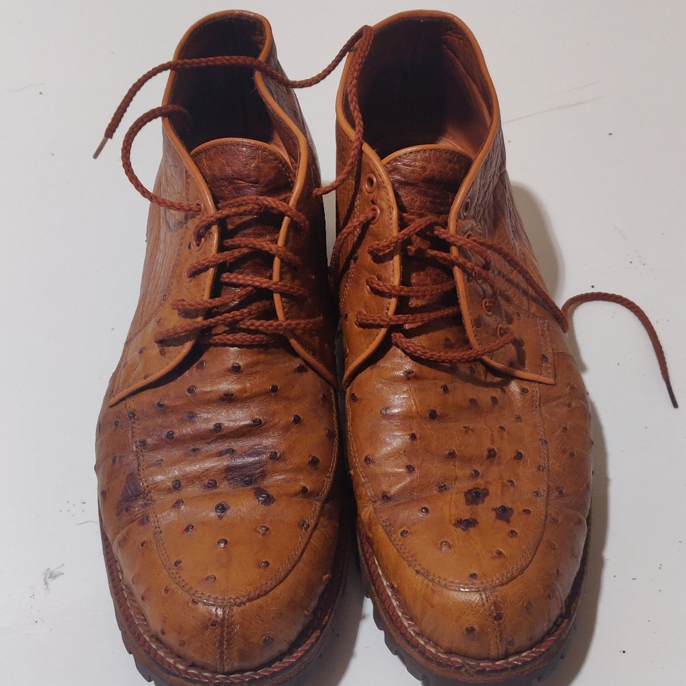 Genuine ostrich Max leather men's dress shoes size 10